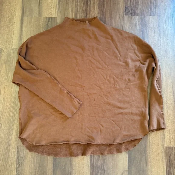 NEW Frank & Eileen Effie Capelet in Cinnamon Triple Fleece Funnel Neck Sz S - Picture 3 of 8